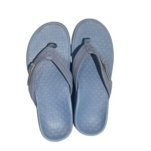 Vionic Tide II Thong Sandals Gray/Blue Buckle Size 8